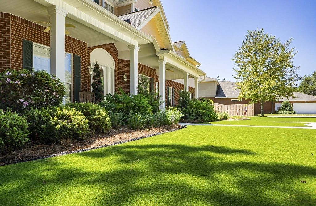 synthetic grass on residential property